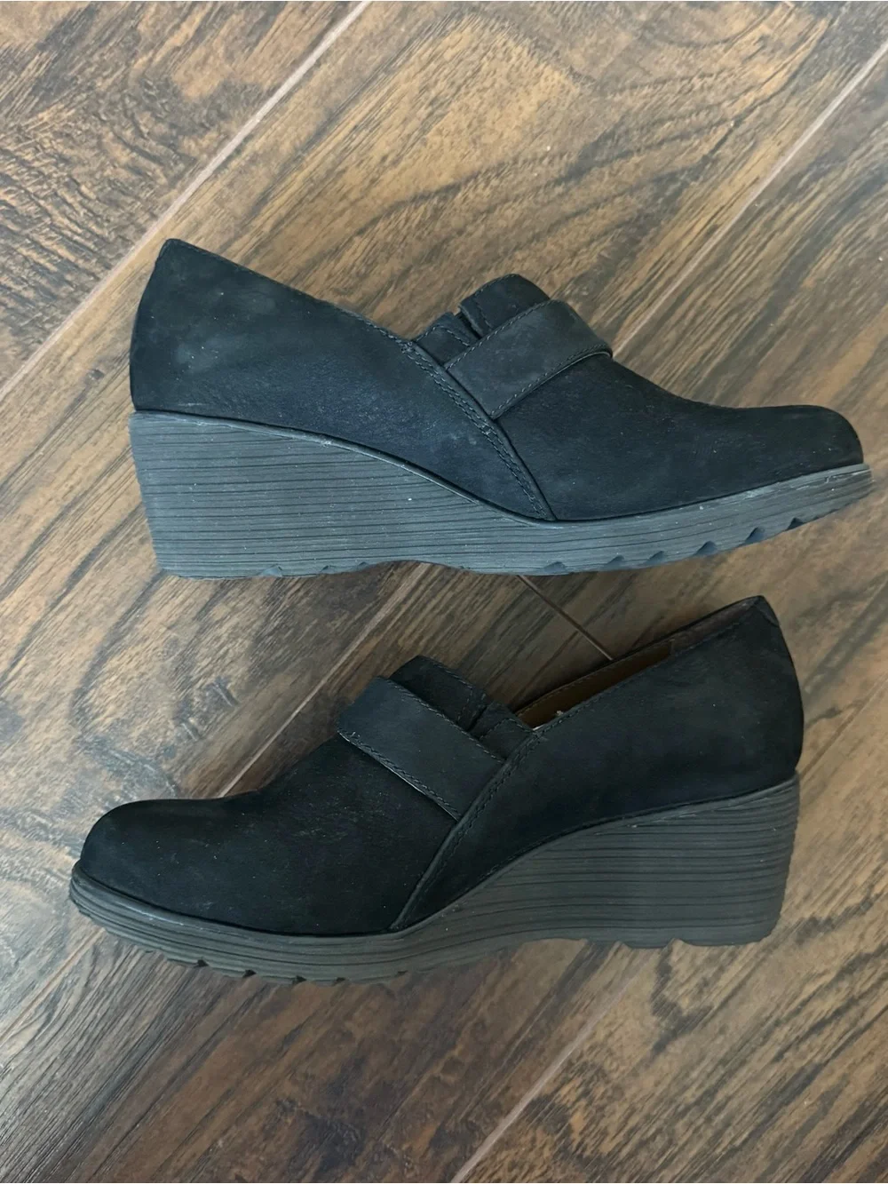 Dansko Clio Black Nubuck Leather‎ Wedge Shoes Size 36